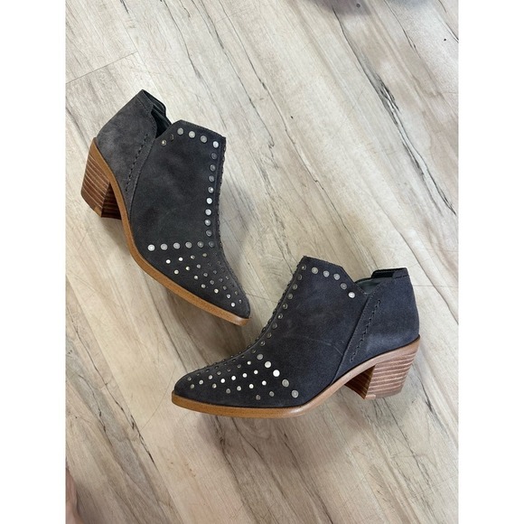 1. State Loka studded suede leather almond toe booties - Picture 1 of 8